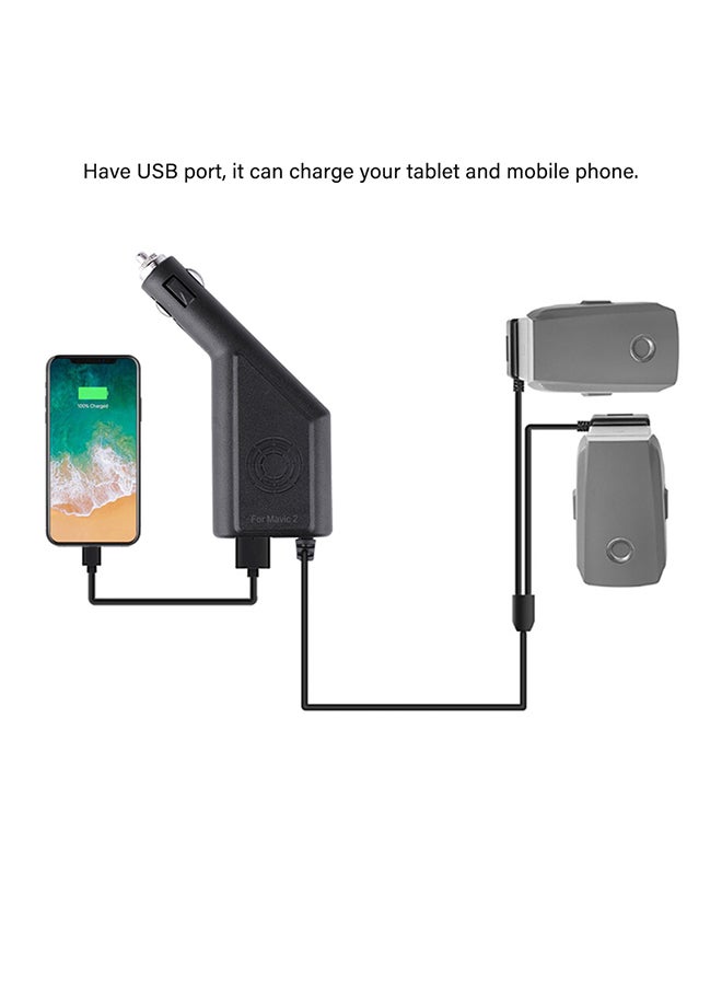 Generic - Remote Controller & Battery Charger Triple Output For DJI Mavic 2 Pro/Zoom Black - Image 1