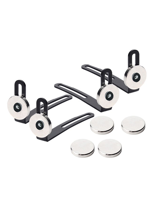 4-Piece Shell Body Mount Metal L-Bracket With Magnet For Traxxas Redcat Axial SCX10 90046 D90 1/10 RC Crawler Car 9x6x2cm  - Image 1
