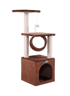 Triple Platforms Cat Tower With Scratching Post Brown 30 x 30 x 92cm - v1548241029/N20631617A_1