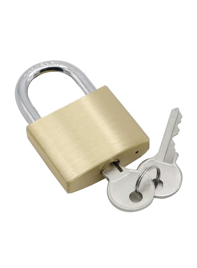 Pad Lock With Keys Gold/Silver 75mm 