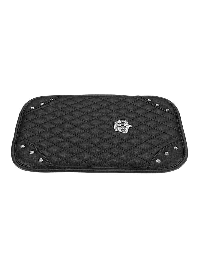Bling Diamond Rhinestone  Leather Armrest Box Rail Pad Mat Car Accessory Crown Pattern - Image 4