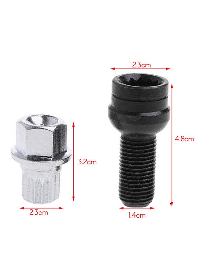 Generic - 4+1 Wheel Bolt Lock Lug Nut Set With Key For VW Jetta Golf Beetle Passat Audi 8D0601139F - Image 1