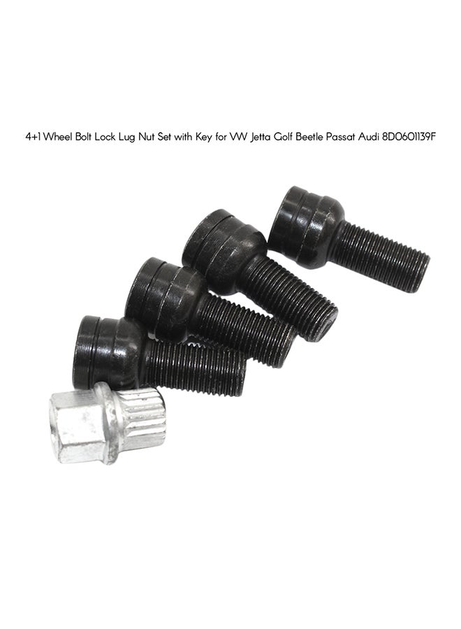 Generic - 4+1 Wheel Bolt Lock Lug Nut Set With Key For VW Jetta Golf Beetle Passat Audi 8D0601139F - Image 1
