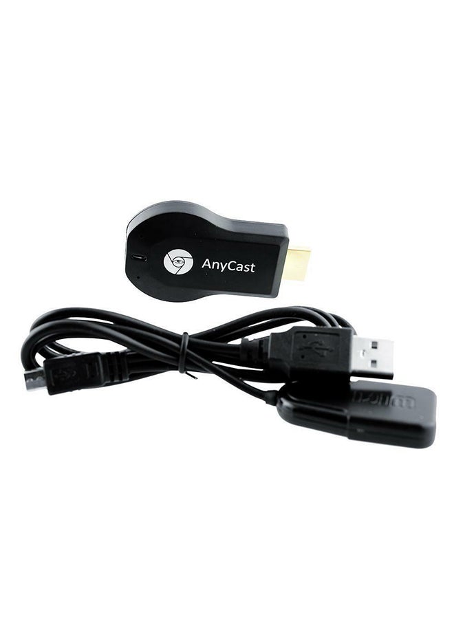 HDMI Wi-Fi 1080P MiraScreen Display Dongle With USB Charging Cable Black  - Image 1