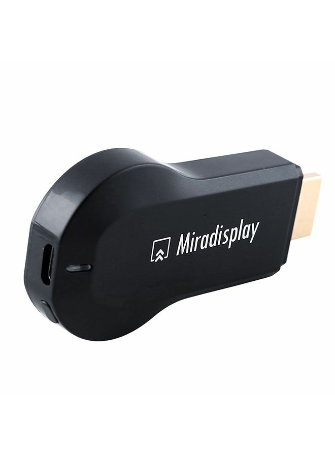 HDMI Wi-Fi 1080P MiraScreen Display Dongle With USB Charging Cable Black  - Image 2