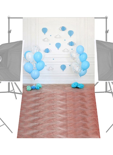 Birthday Party Photography Backdrop Blue/White/Brown