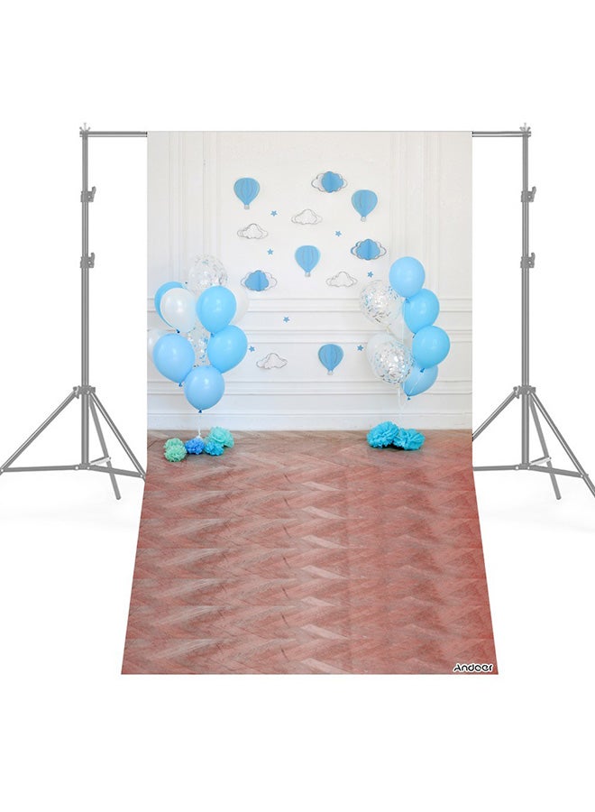 ANDOER Birthday Party Photography Backdrop Blue/White/Brown  - Image 3