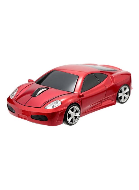 Wireless Racing Car Shaped Optical USB Mouse Red/Black