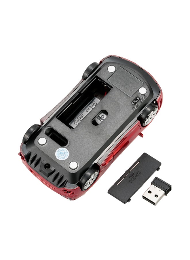 Generic - Wireless Racing Car Shaped Optical USB Mouse Red/Black - Image 1