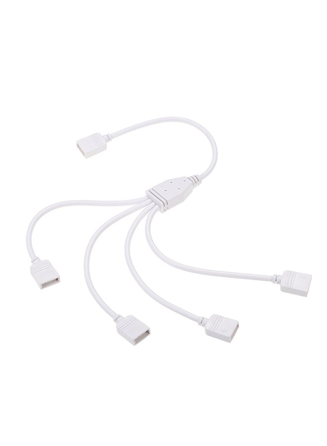 2-Piece 4-Pin Female To Female Connection Cable For LED Strip White - Image 2
