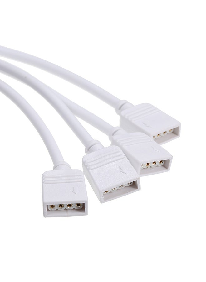 2-Piece 4-Pin Female To Female Connection Cable For LED Strip White - Image 4