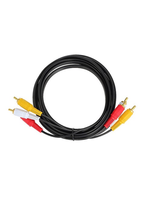 3 RCA Male To Male Audio Video Cable Black/Red/White