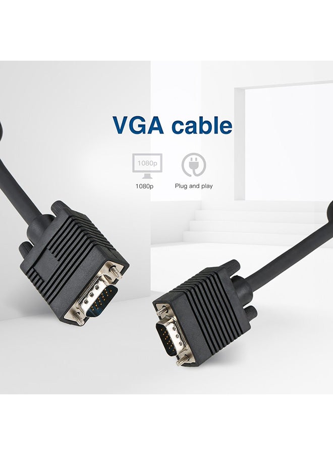 كابل VGA 1080P من 15 سناً ذكر إلى ذكر أسود - Image 4