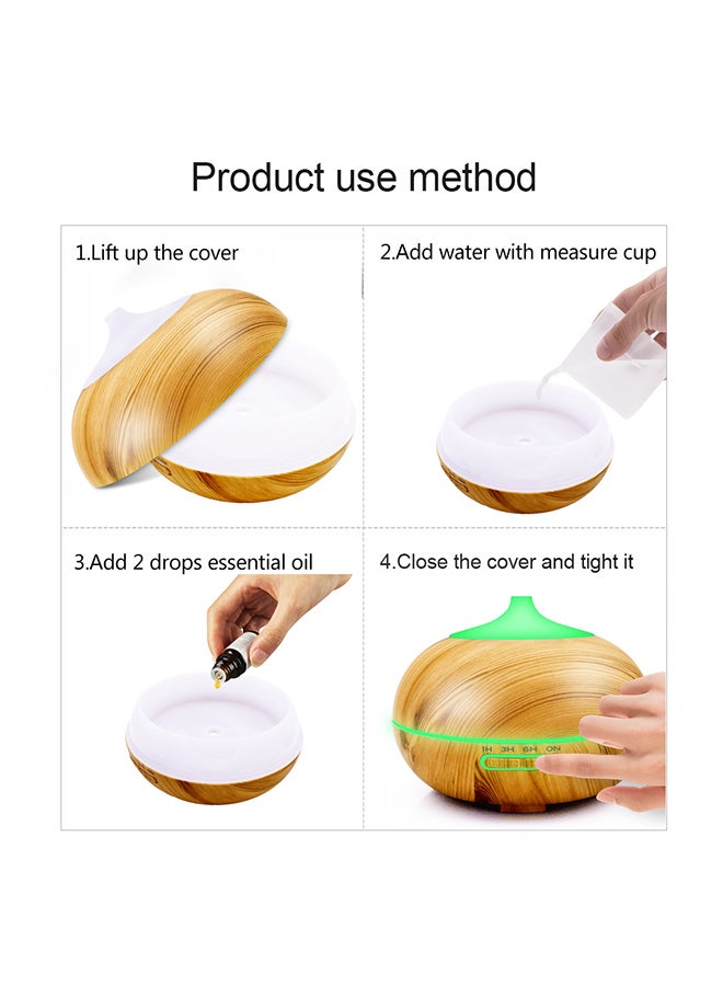 NAGOMI Ultrasonic Essential Oil Humidifier And Diffuser White/Brown - Image 3