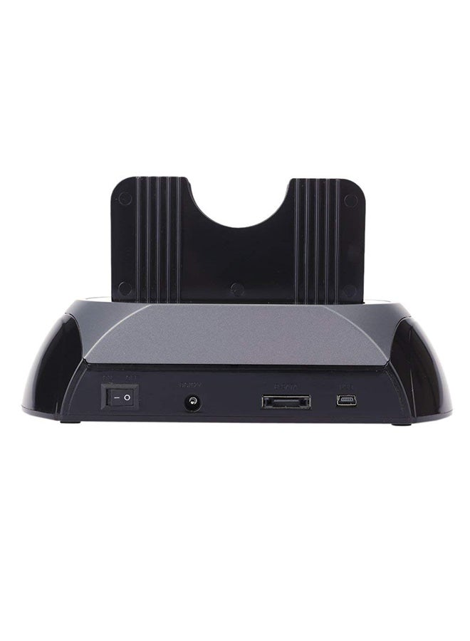 2-Dock Dual Bay Hard Drive Docking Station With e-SATA Card Reader Hub Black  - Image 2