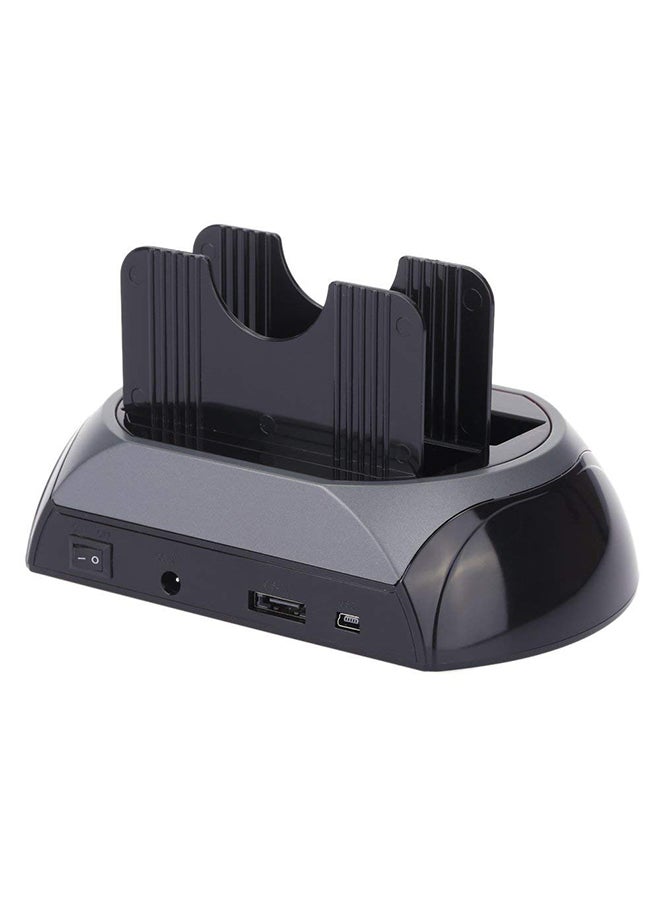2-Dock Dual Bay Hard Drive Docking Station With e-SATA Card Reader Hub Black  - Image 3