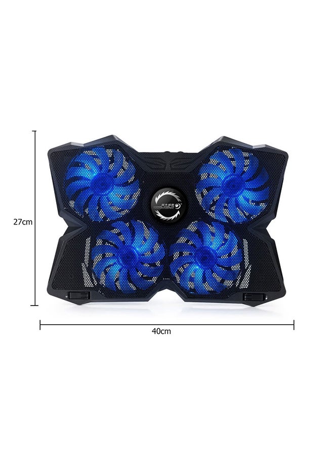 Generic Cooling Pad For 17-Inch Laptop Black/Blue  - Image 2