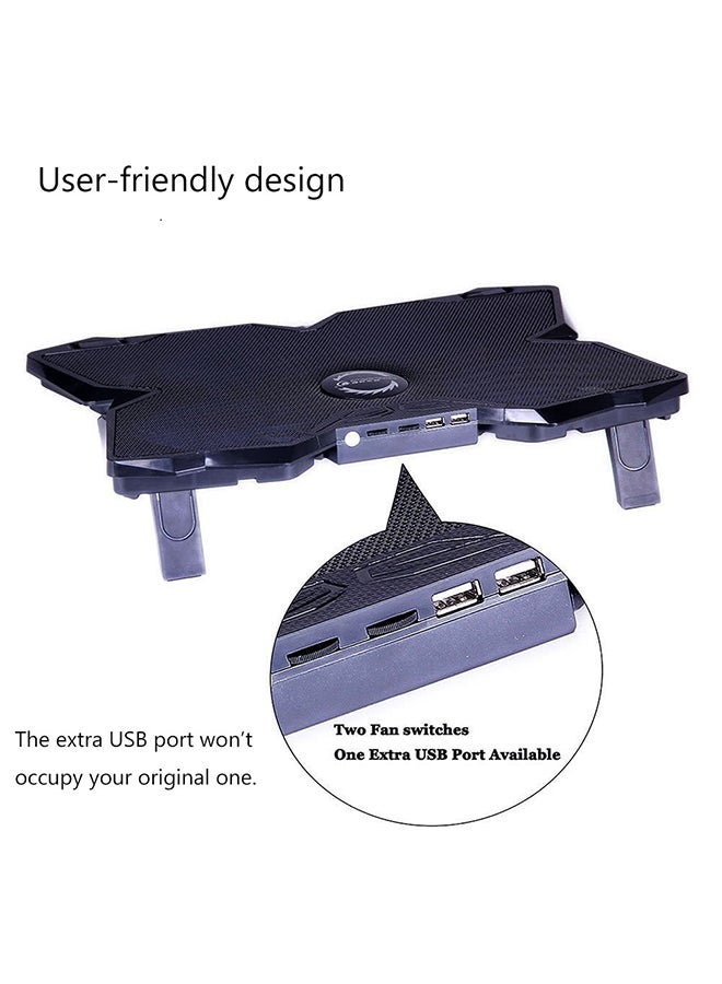 Generic Cooling Pad For 17-Inch Laptop Black/Blue  - Image 3