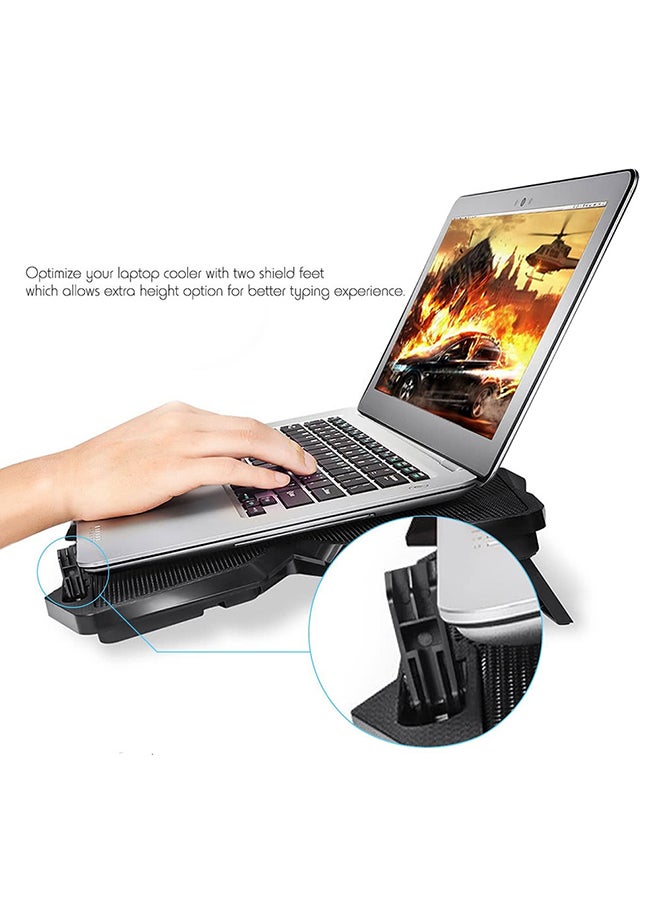 Generic Cooling Pad For 17-Inch Laptop Black/Blue  - Image 5