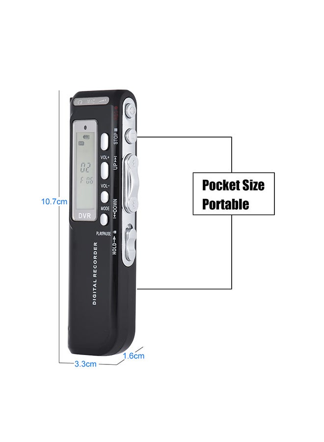 Generic - Digital Voice Recorder With MP3 Player OS0122 Black/Silver - Image 1