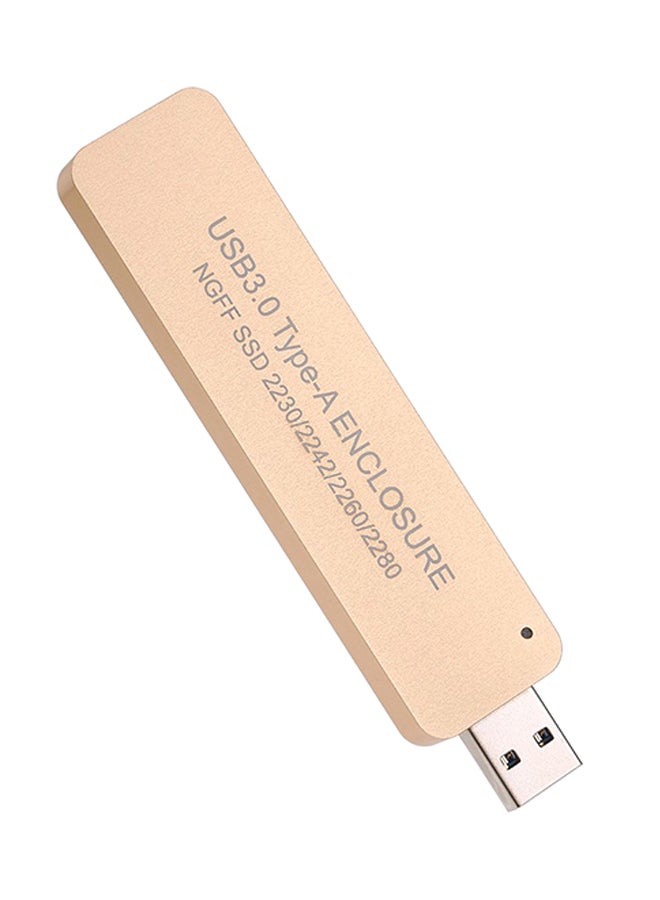 Enclosure Adapter Storage Case For M2 SATA-Based B Key SSD Gold - Image 1