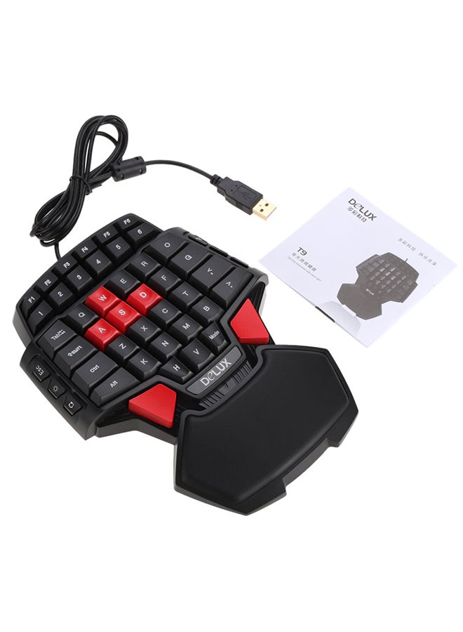 ديلوكس لوحة مفاتيح T9 السلكية للألعاب الإلكترونية بيد واحدة - Image 4