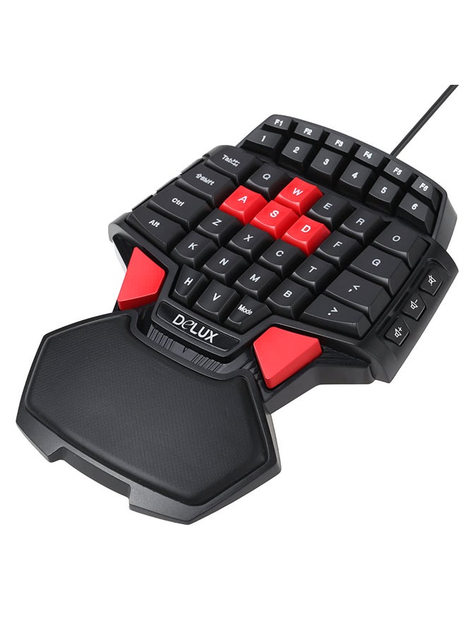 ديلوكس لوحة مفاتيح T9 السلكية للألعاب الإلكترونية بيد واحدة - Image 5