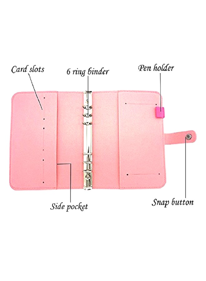 Harphia A5 Personal Organizer Spiral Binder Notebook With Magnetic Button Pink - Image 3