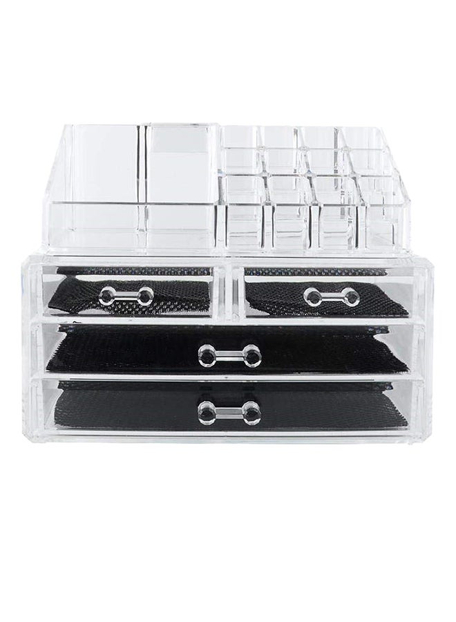 4-Drawer Cosmetic Organizer Clear - Image 1