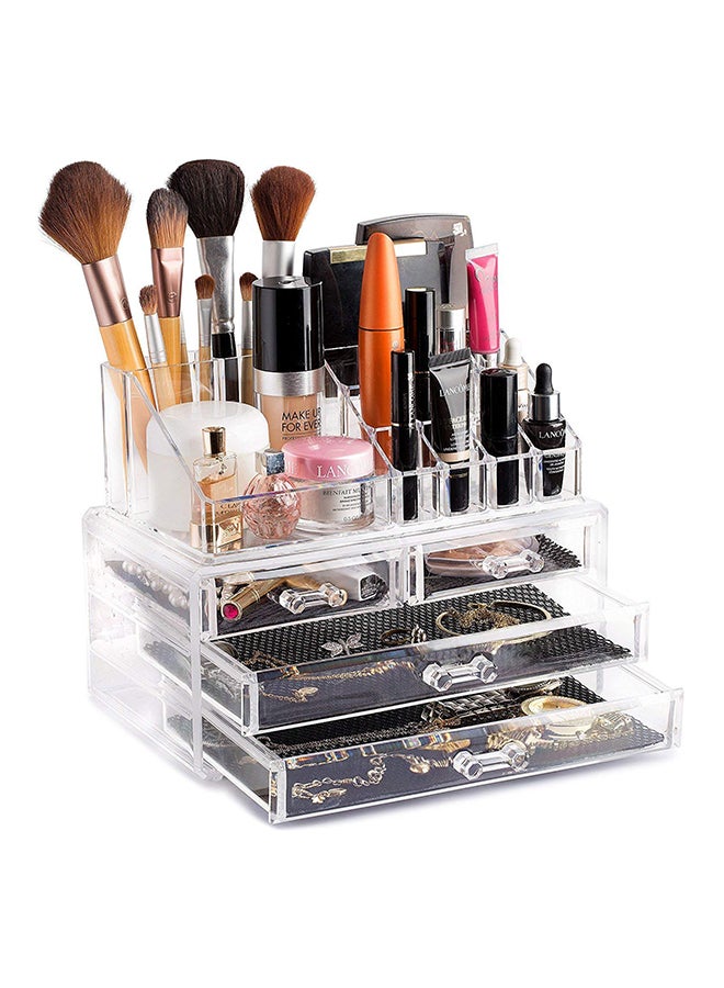 4-Drawer Cosmetic Organizer Clear - Image 2