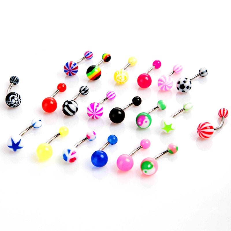 Generic 20-Piece Assorted Ball Navel Belly Button Rings  - Image 1