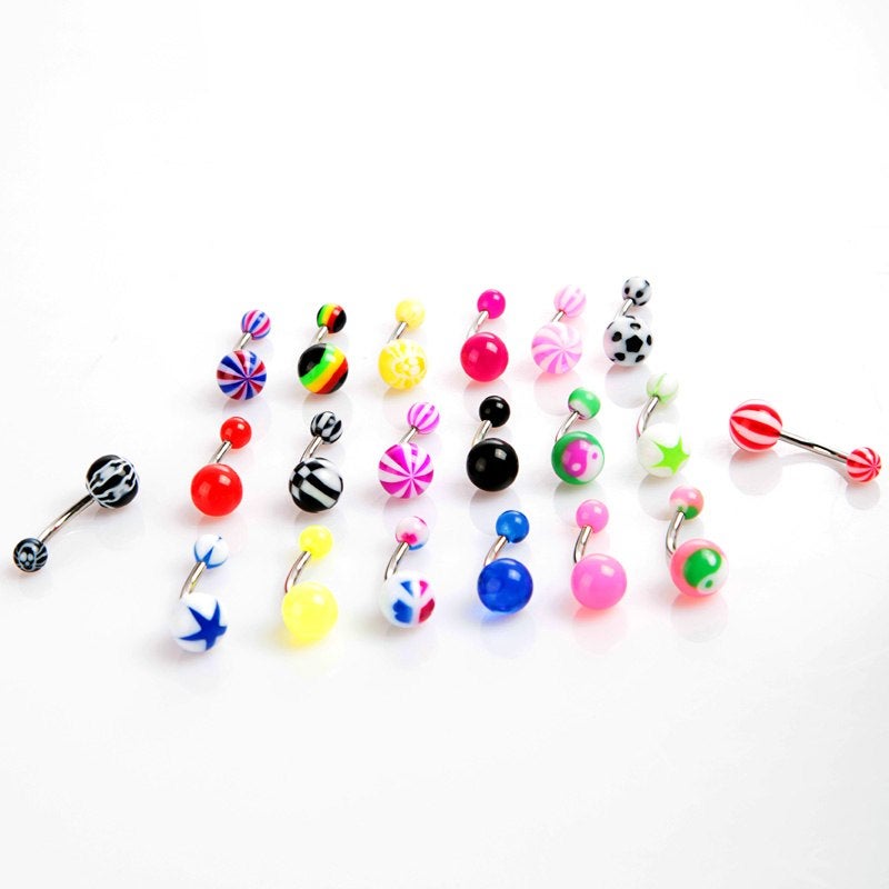 Generic 20-Piece Assorted Ball Navel Belly Button Rings  - Image 2