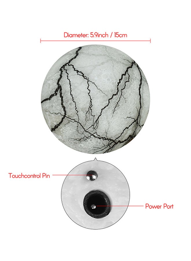 Generic - 3D Print Moon Lamp LED Night Light With Stand And Remote/Touch Control White 5.9inch - Image 1