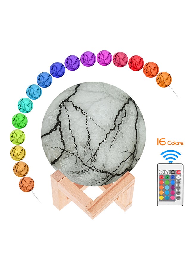 Generic - 3D Print Moon Lamp LED Night Light With Stand And Remote/Touch Control White 5.9inch - Image 1