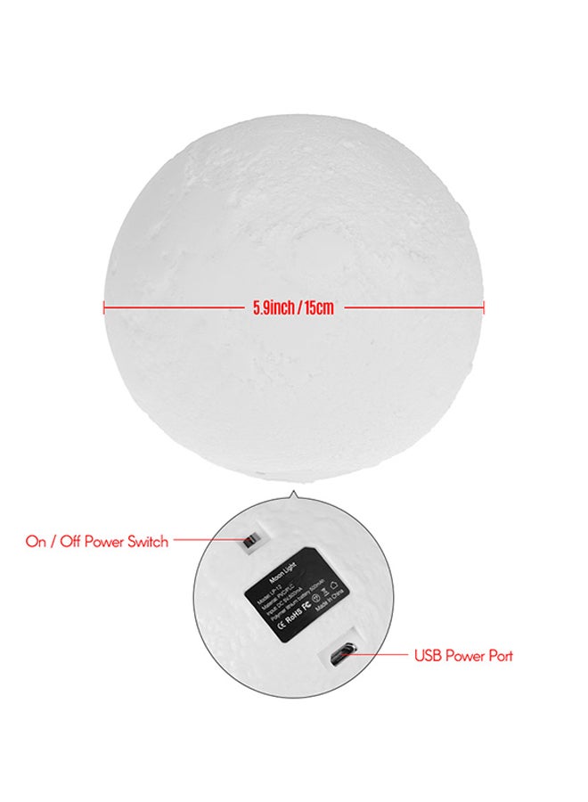 3D Printed LED Moon Lamp White 5.9inch - Image 2