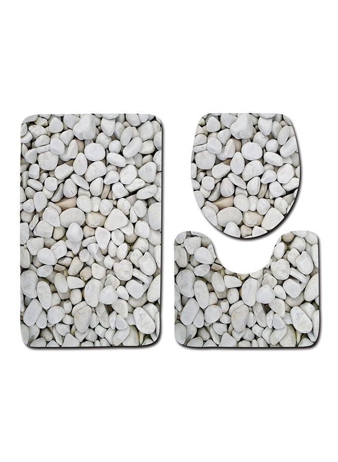 Sharpdo 3-Piece Bath Mat Set White 45x75x0.5centimeter