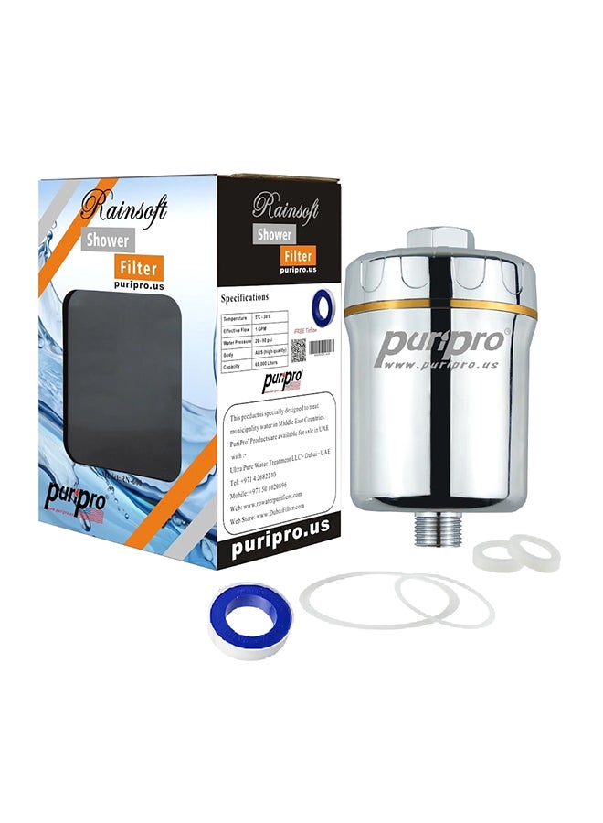 PuriPro Rainsoft Shower Filter Silver - Image 2