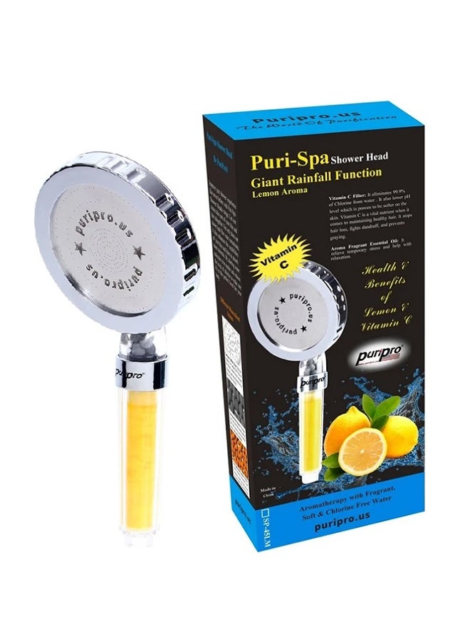 Aroma Therapy Ionic Shower Head With Goodness Of Lemon And Vitamin C - Giant Size Head Multicolour