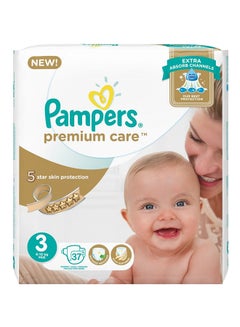 Set Of 3 Premium Care Diapers, Value Pack, Size 3, Midi, 6-10 Kg, 37 Count