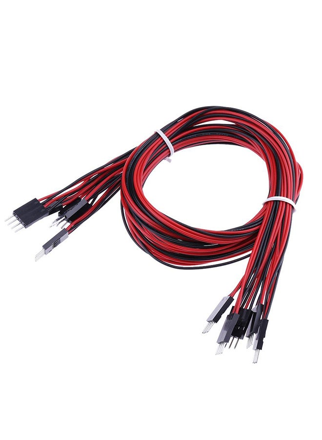 5-Piece 70cm 4 Pin Dupont Cable Male To Male Terminal Line 3D Printers Parts Black/Red - Image 1