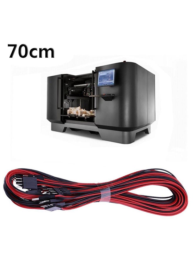 5-Piece 70cm 4 Pin Dupont Cable Male To Male Terminal Line 3D Printers Parts Black/Red - Image 2