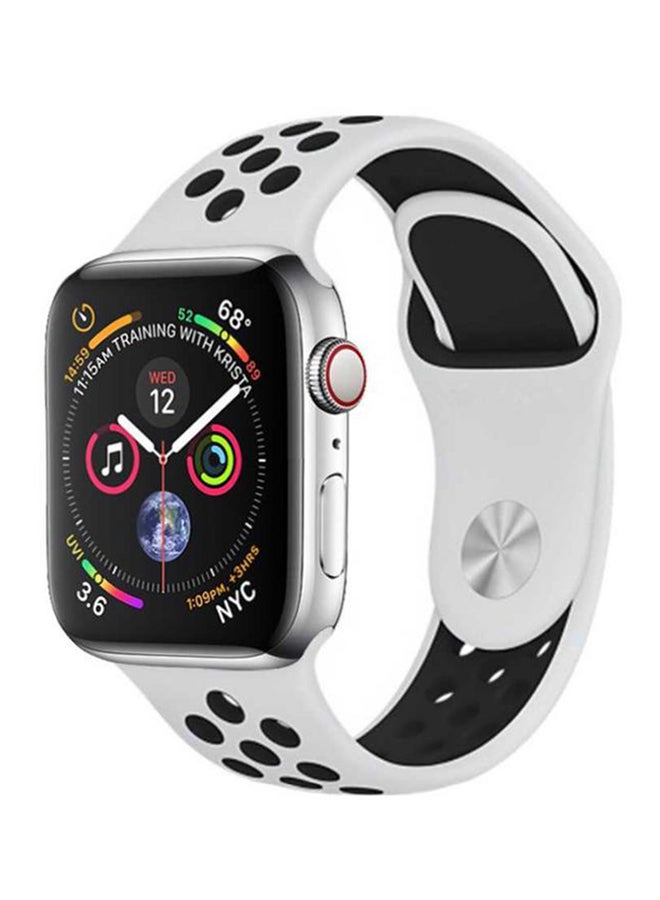 لنكوو سوار بديل لساعة أبل سلسلة 4/3/2/1 أبيض/ أسود - Image 2