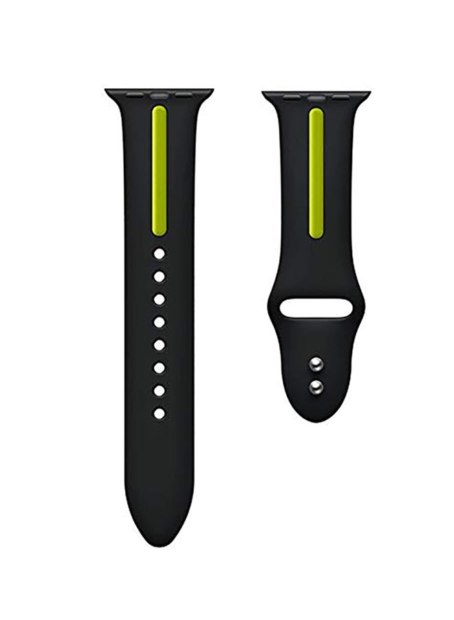 LNKOO Replacement Band For Apple Watch Series 1/2/3/4 42mm Black/Yellow - Image 1