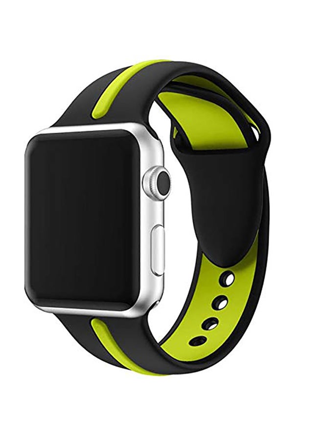 LNKOO Replacement Band For Apple Watch Series 1/2/3/4 42mm Black/Yellow - Image 2