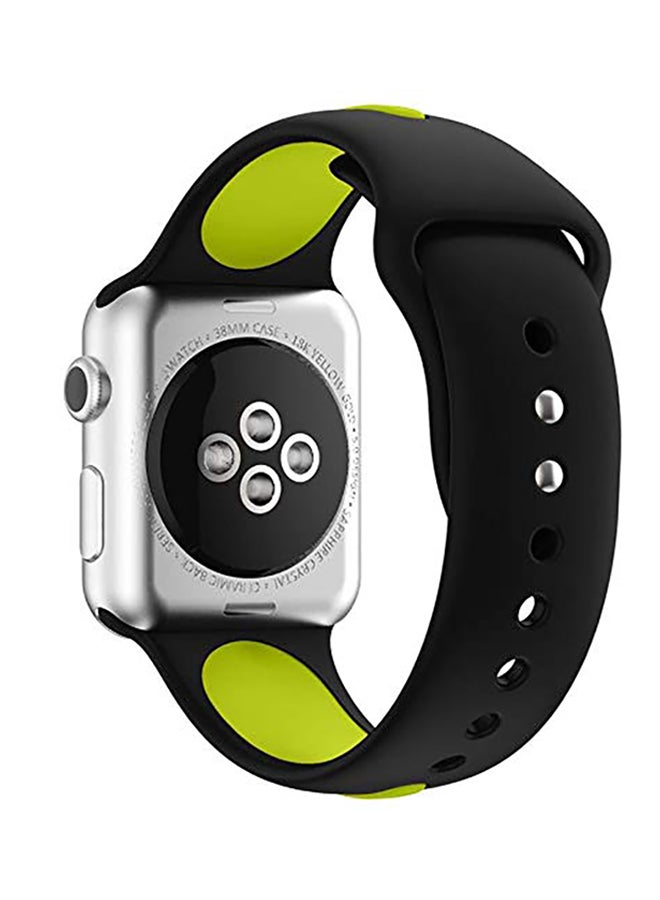 LNKOO Replacement Band For Apple Watch Series 1/2/3/4 42mm Black/Yellow - Image 3