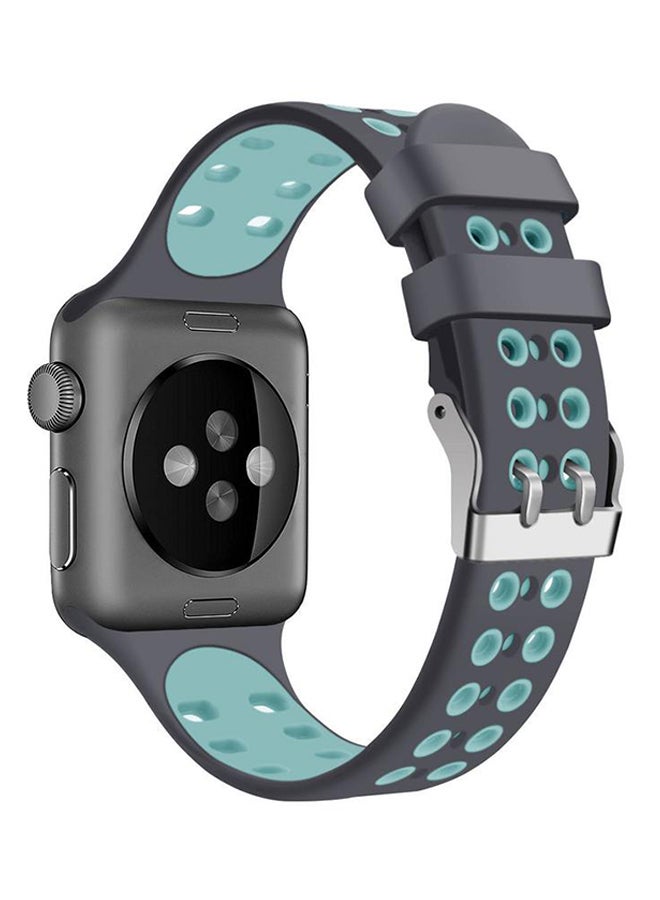 LNKOO Replacement Band For Apple Watch Series 1/2/3/4 38mm Black/Green - Image 2