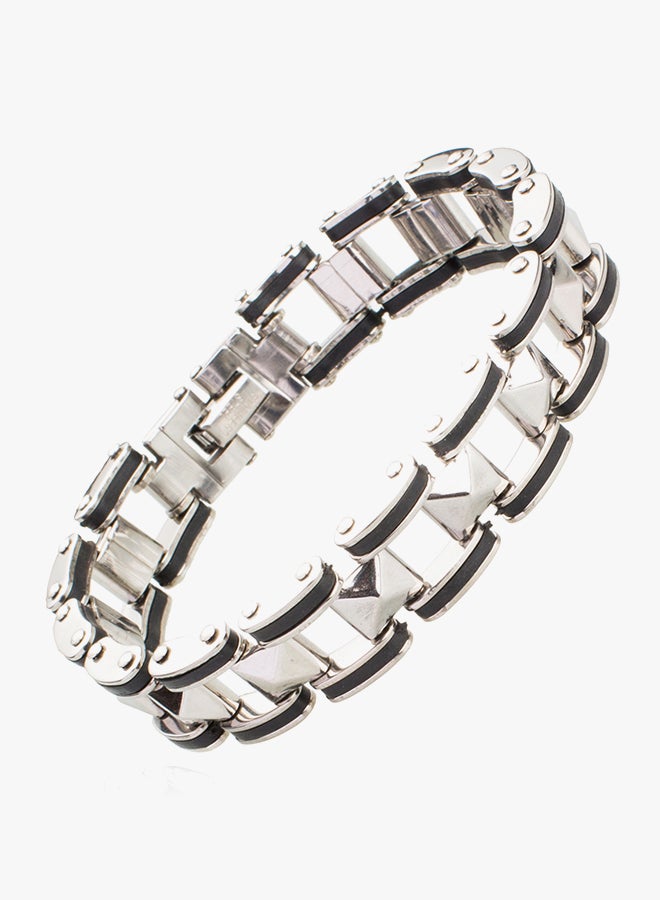 Shining Jewel 316 Stainless Steel Biker Designer Strap Bracelet  - Image 3