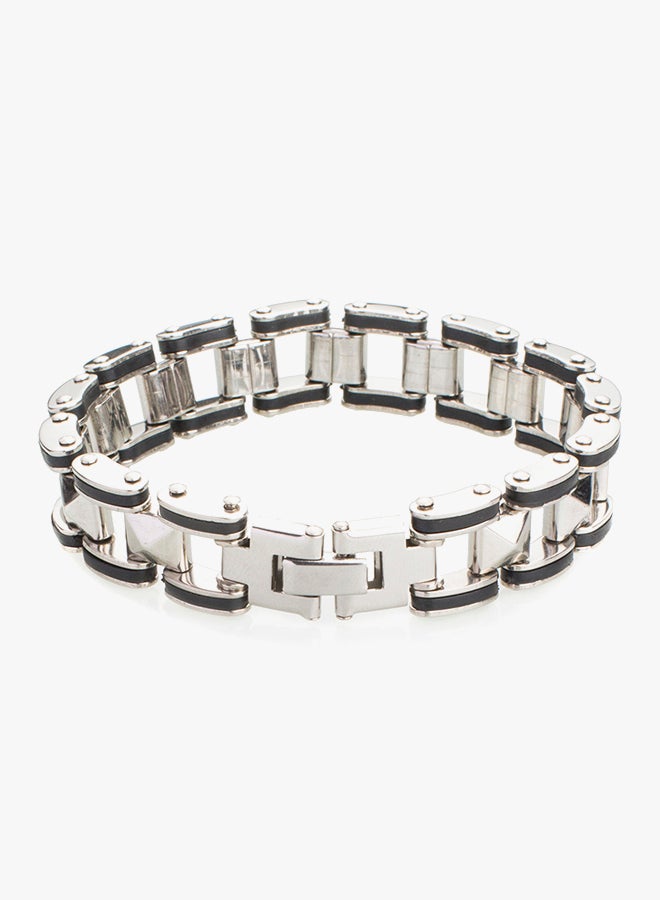 Shining Jewel 316 Stainless Steel Biker Designer Strap Bracelet  - Image 4