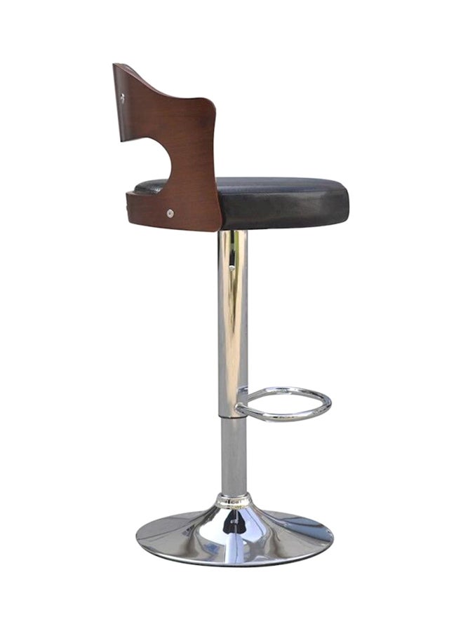 AE 2-Piece Leather Padded Lift Stool Black/Brown/Silver 43x45centimeter - Image 3