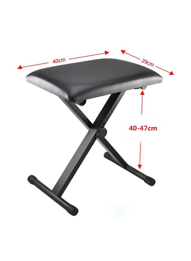 Mike Music Piano And Keyboard Playing Folding Stool With Adjustable Seat Black - Image 4